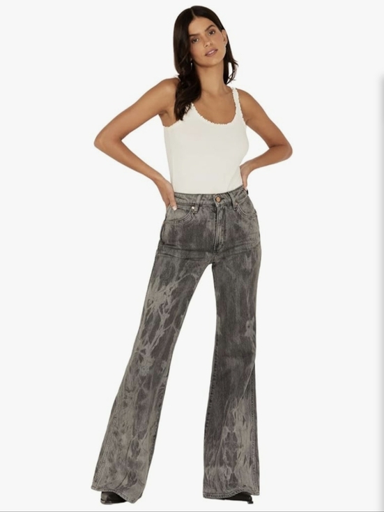 Wrangler Denim - Wrangler Women's Wanderer Laser Acid Wash High Rise Flare Jeans